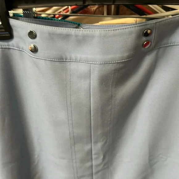 Bar III Lined Periwinkle Blue Skirt Knee silver accents and pockets zips size 10 - Picture 2 of 6
